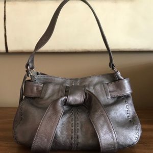 Brighton Clara Bronze Leather Satchel Bow Handbag